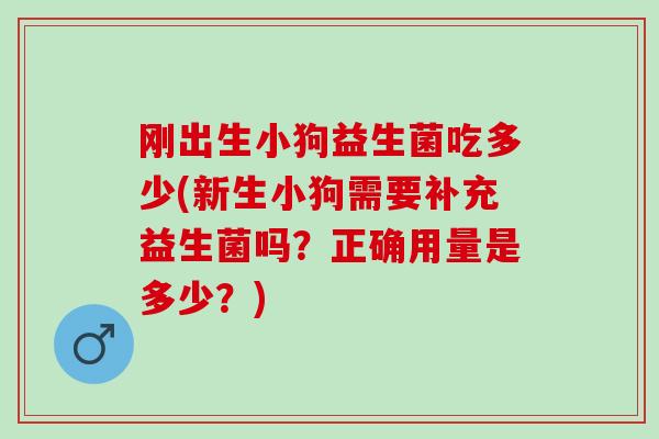 刚出生小狗益生菌吃多少(新生小狗需要补充益生菌吗？正确用量是多少？)