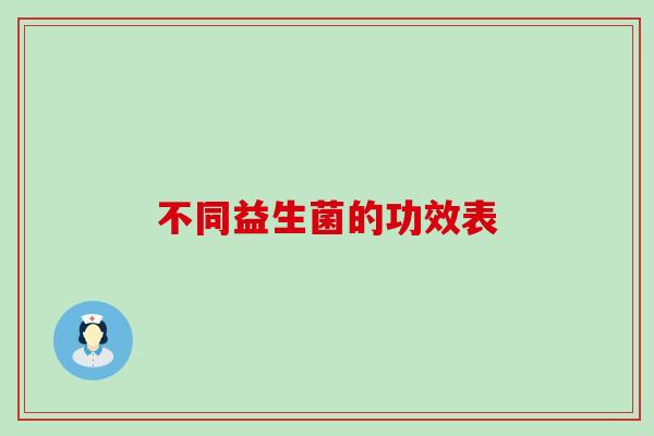 不同益生菌的功效表