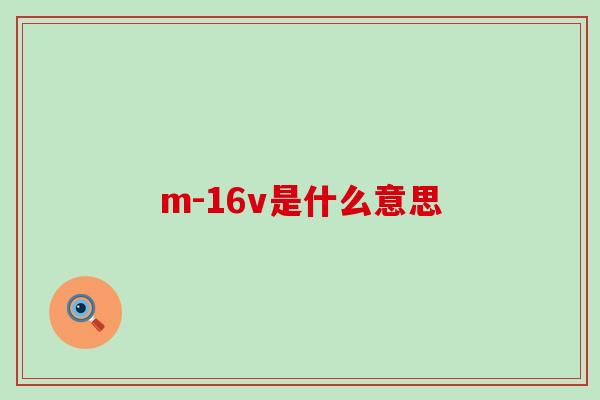 m-16v是什么意思