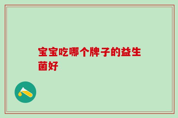 宝宝吃哪个牌子的益生菌好