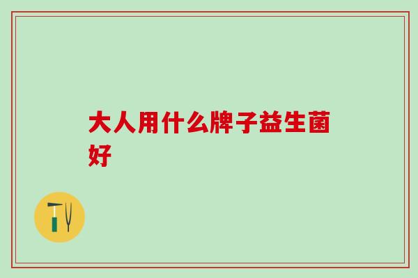 大人用什么牌子益生菌好