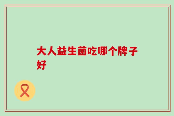 大人益生菌吃哪个牌子好