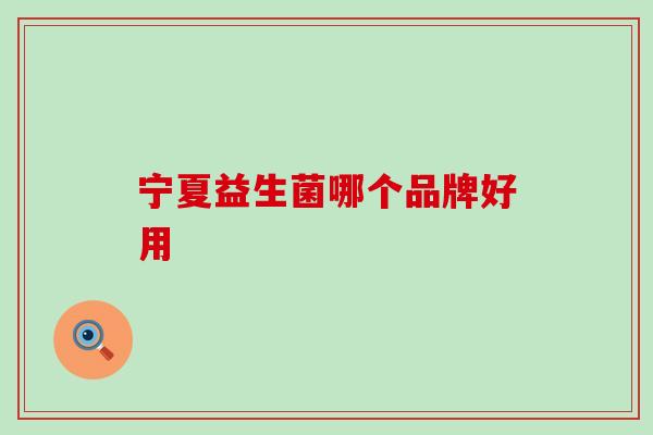 宁夏益生菌哪个品牌好用