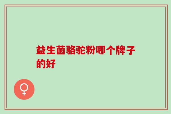 益生菌骆驼粉哪个牌子的好