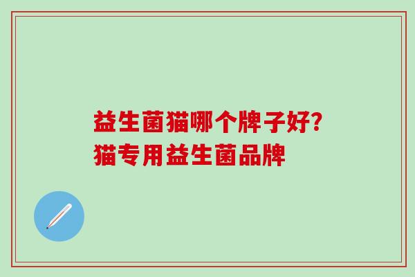 益生菌猫哪个牌子好？猫专用益生菌品牌