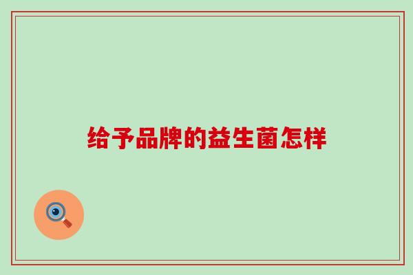 给予品牌的益生菌怎样