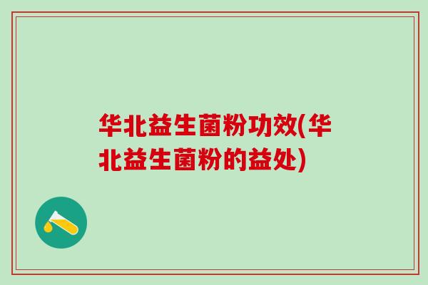 华北益生菌粉功效(华北益生菌粉的益处)