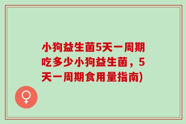 小狗益生菌5天一周期吃多少小狗益生菌，5天一周期食用量指南)