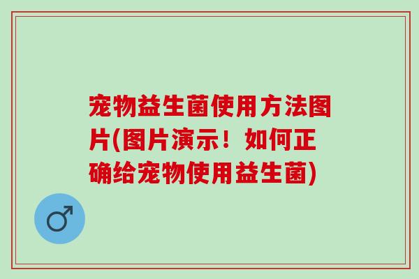 宠物益生菌使用方法图片(图片演示！如何正确给宠物使用益生菌)