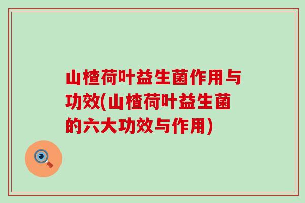 山楂荷叶益生菌作用与功效(山楂荷叶益生菌的六大功效与作用)