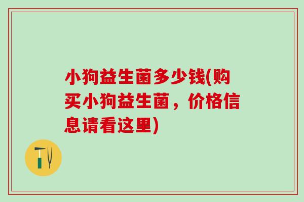 小狗益生菌多少钱(购买小狗益生菌，价格信息请看这里)