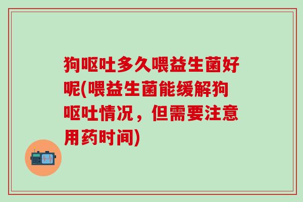 狗多久喂益生菌好呢(喂益生菌能缓解狗情况，但需要注意用药时间)