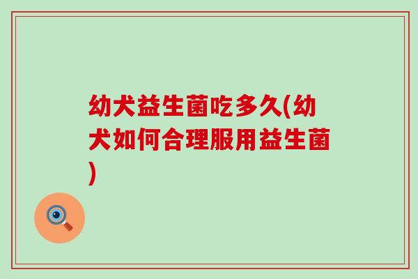 幼犬益生菌吃多久(幼犬如何合理服用益生菌)