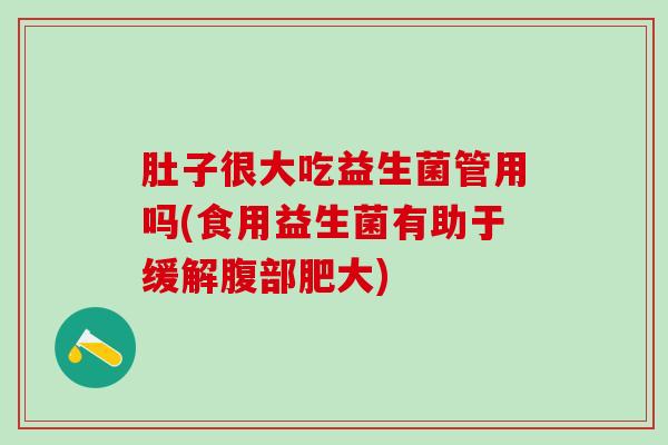 肚子很大吃益生菌管用吗(食用益生菌有助于缓解腹部肥大)