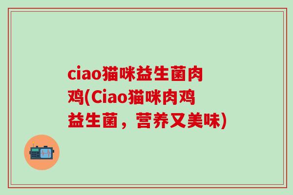 ciao猫咪益生菌肉鸡(Ciao猫咪肉鸡益生菌，营养又美味)