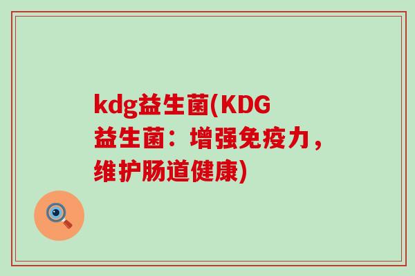kdg益生菌(KDG益生菌：增强力，维护肠道健康)