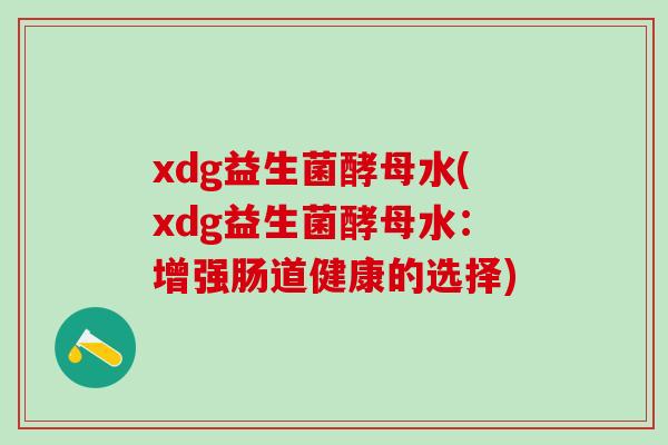 xdg益生菌酵母水(xdg益生菌酵母水：增强肠道健康的选择)