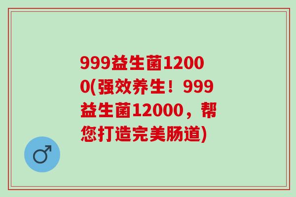 999益生菌12000(强效养生！999益生菌12000，帮您打造完美肠道)