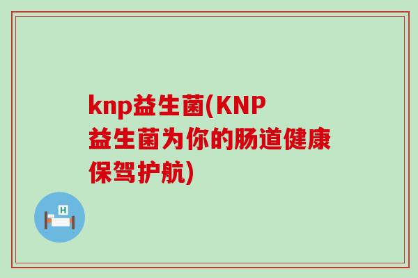 knp益生菌(KNP益生菌为你的肠道健康保驾护航)