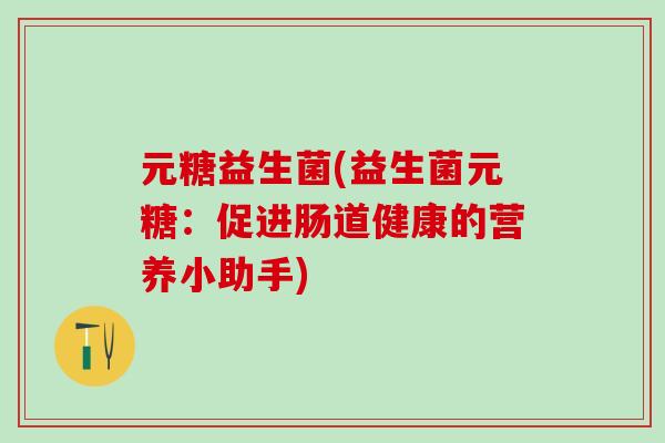 元糖益生菌(益生菌元糖：促进肠道健康的营养小助手)