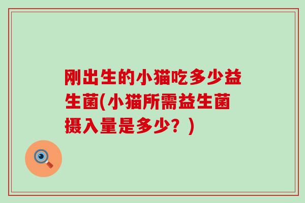 刚出生的小猫吃多少益生菌(小猫所需益生菌摄入量是多少？)