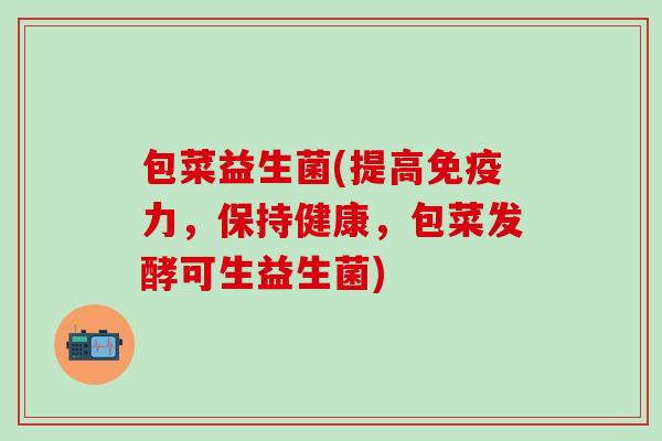 包菜益生菌(提高力，保持健康，包菜发酵可生益生菌)