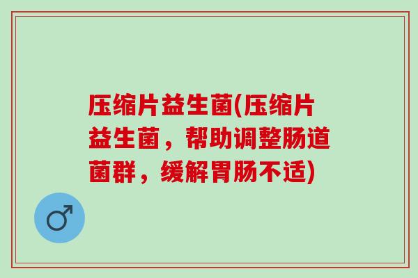 压缩片益生菌(压缩片益生菌，帮助调整肠道菌群，缓解不适)