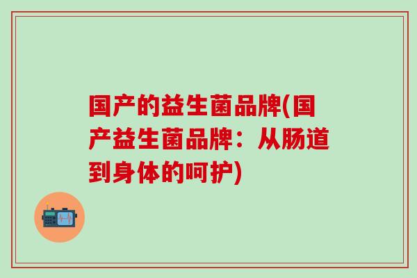 国产的益生菌品牌(国产益生菌品牌：从肠道到身体的呵护)
