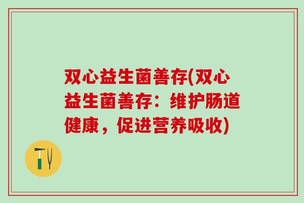 双心益生菌善存(双心益生菌善存：维护肠道健康，促进营养吸收)