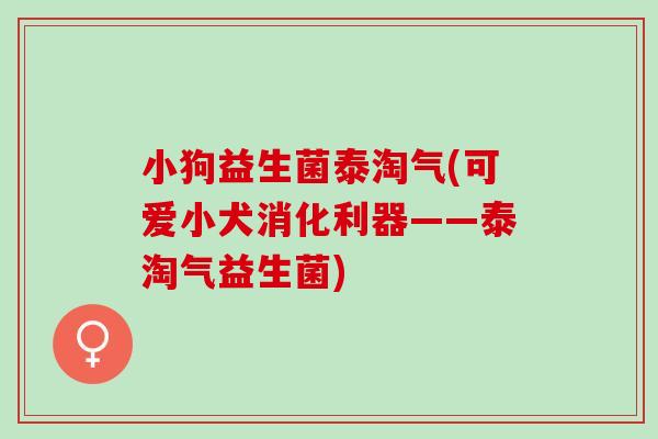 小狗益生菌泰淘气(可爱小犬消化利器——泰淘气益生菌)