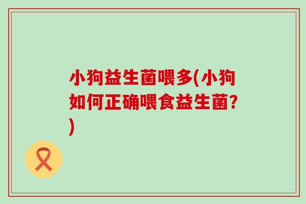 小狗益生菌喂多(小狗如何正确喂食益生菌？)
