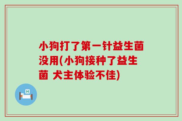 小狗打了第一针益生菌没用(小狗接种了益生菌 犬主体验不佳)