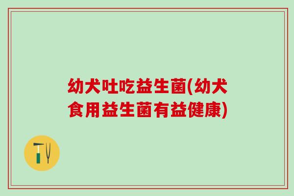 幼犬吐吃益生菌(幼犬食用益生菌有益健康)