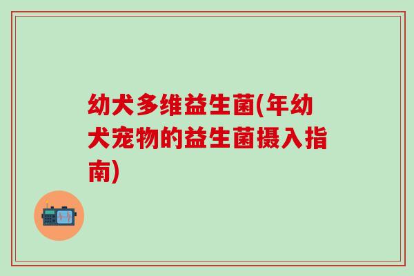 幼犬多维益生菌(年幼犬宠物的益生菌摄入指南)