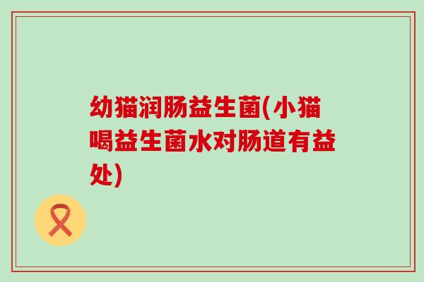 幼猫润肠益生菌(小猫喝益生菌水对肠道有益处)