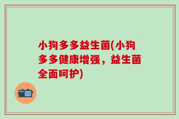 小狗多多益生菌(小狗多多健康增强，益生菌全面呵护)