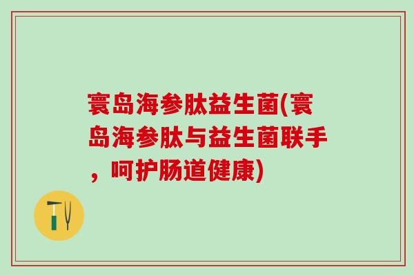寰岛海参肽益生菌(寰岛海参肽与益生菌联手，呵护肠道健康)