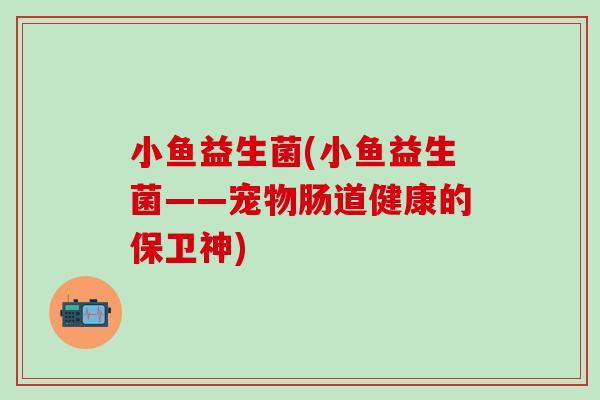 小鱼益生菌(小鱼益生菌——宠物肠道健康的保卫神)