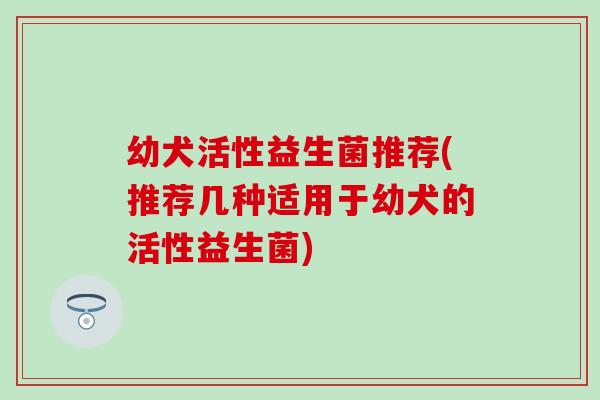 幼犬活性益生菌推荐(推荐几种适用于幼犬的活性益生菌)