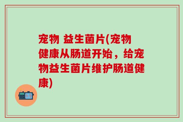 宠物 益生菌片(宠物健康从肠道开始，给宠物益生菌片维护肠道健康)