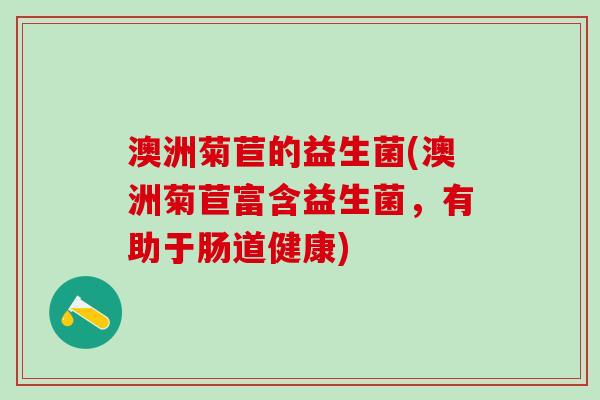 澳洲菊苣的益生菌(澳洲菊苣富含益生菌，有助于肠道健康)