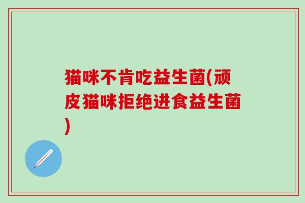 猫咪不肯吃益生菌(顽皮猫咪拒绝进食益生菌)