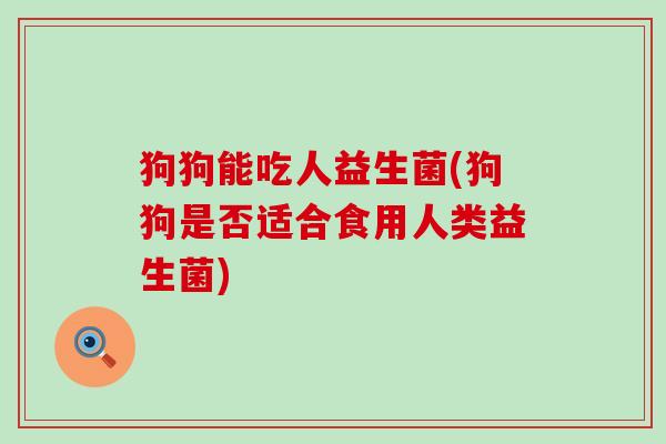 狗狗能吃人益生菌(狗狗是否适合食用人类益生菌)