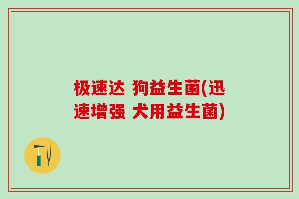 极速达 狗益生菌(迅速增强 犬用益生菌)