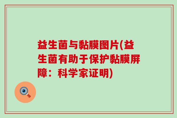 益生菌与黏膜图片(益生菌有助于保护黏膜屏障：科学家证明)