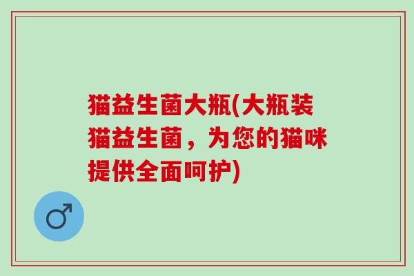 猫益生菌大瓶(大瓶装猫益生菌，为您的猫咪提供全面呵护)