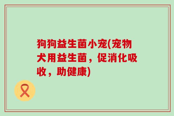 狗狗益生菌小宠(宠物犬用益生菌，促消化吸收，助健康)