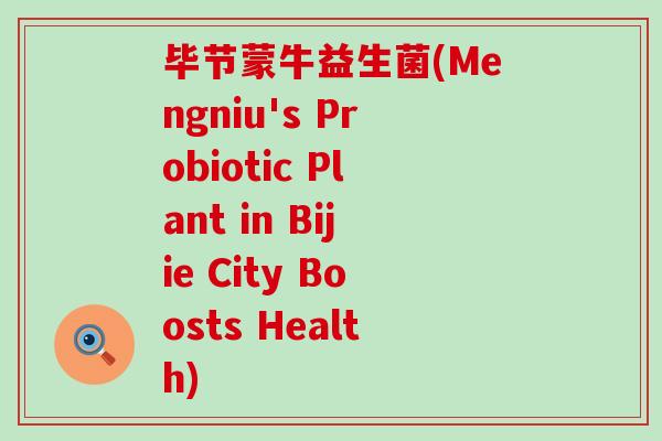 毕节蒙牛益生菌(Mengniu's Probiotic Plant in Bijie City Boosts Health)