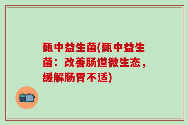 甄中益生菌(甄中益生菌：改善肠道微生态，缓解肠胃不适)