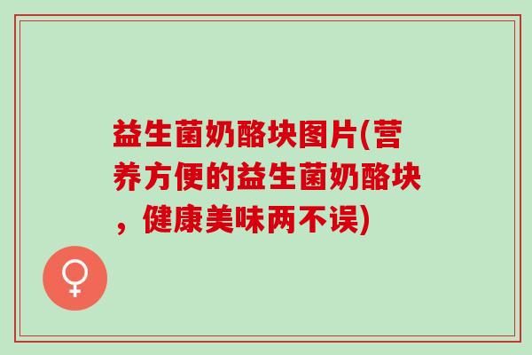 益生菌奶酪块图片(营养方便的益生菌奶酪块，健康美味两不误)